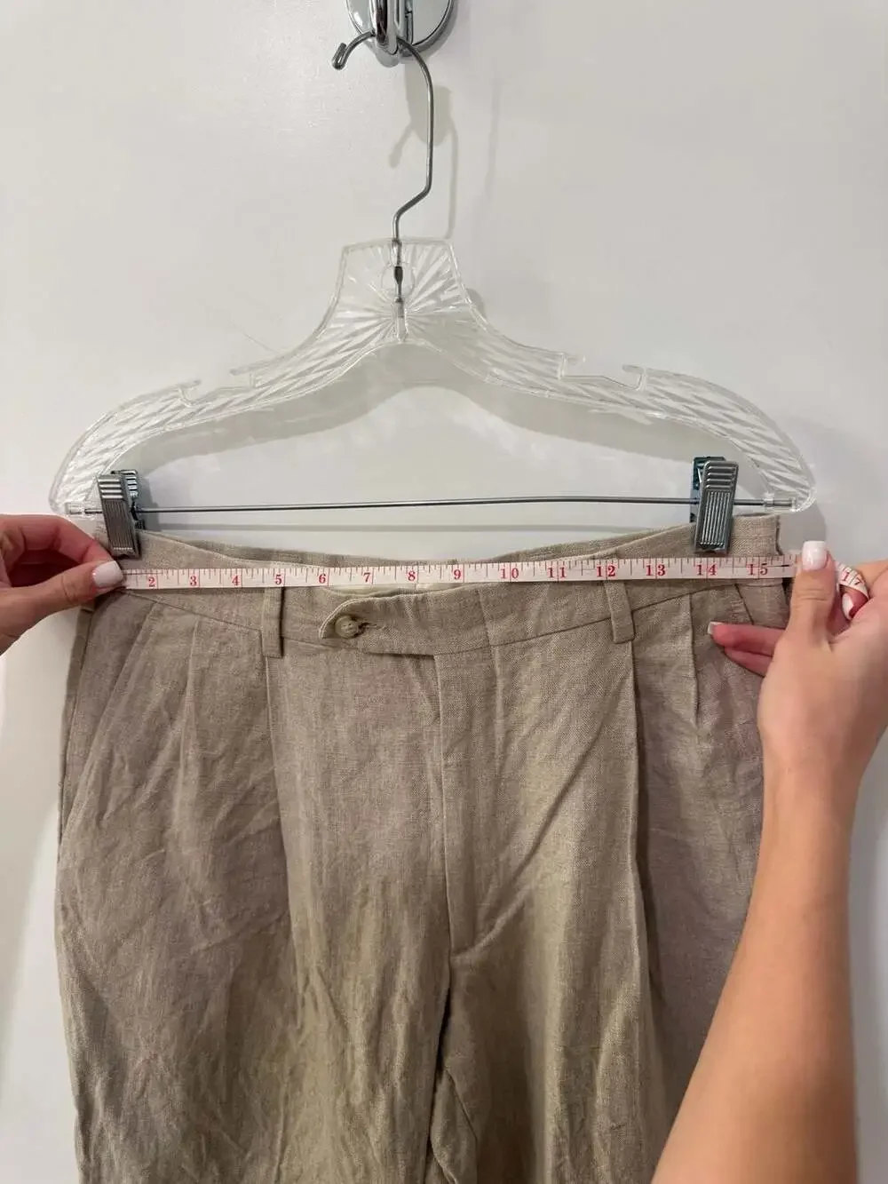 Berle Linen Pleated Trouser Beige
